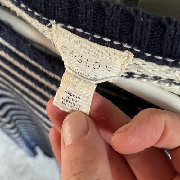 Navy and white striped sweater - Picture 2 of 2